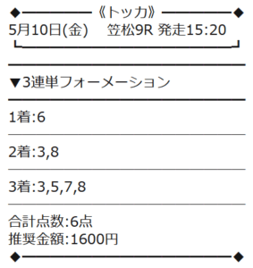 5月10日有料買い目