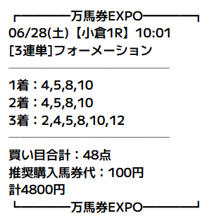 万馬券EXPO有料予想1