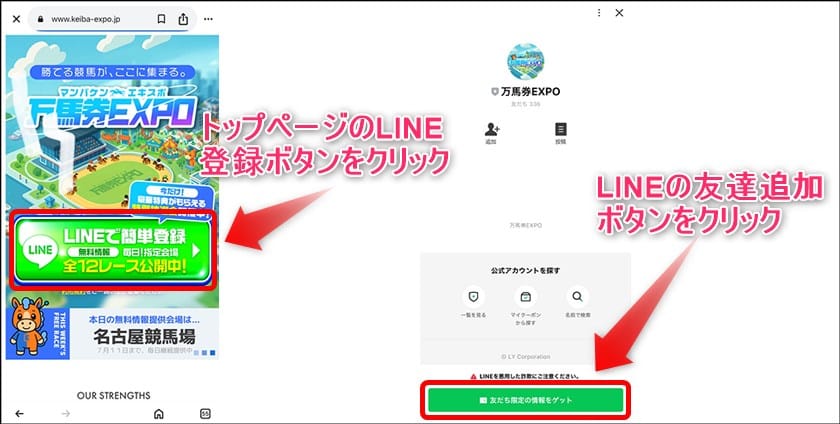 万馬券EXPOの登録手順の説明画像