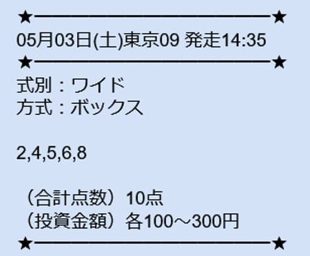 ツカメルの無料予想2025年5月3日