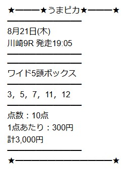 うまピカの無料予想的中画像