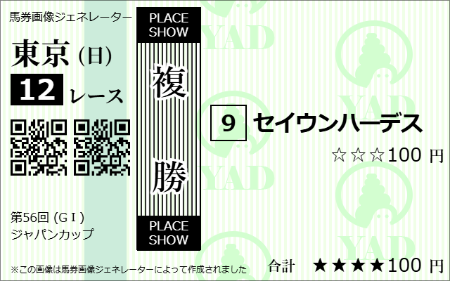 競馬ナビジャパンカップ複勝予想2