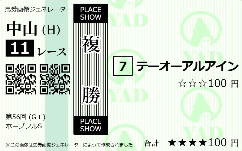 競馬ナビホープフルステークス複勝予想3