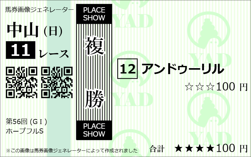 競馬ナビホープフルステークス複勝予想1
