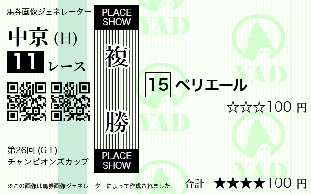 競馬ナビチャンピオンズカップ複勝予想1