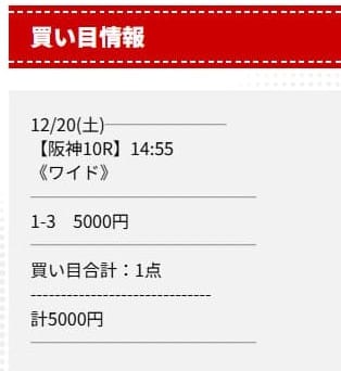 ディギン競馬無料予想的中画像