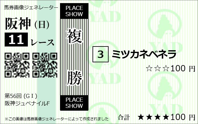 競馬ナビ阪神ジュベナイルフィリーズ複勝予想3