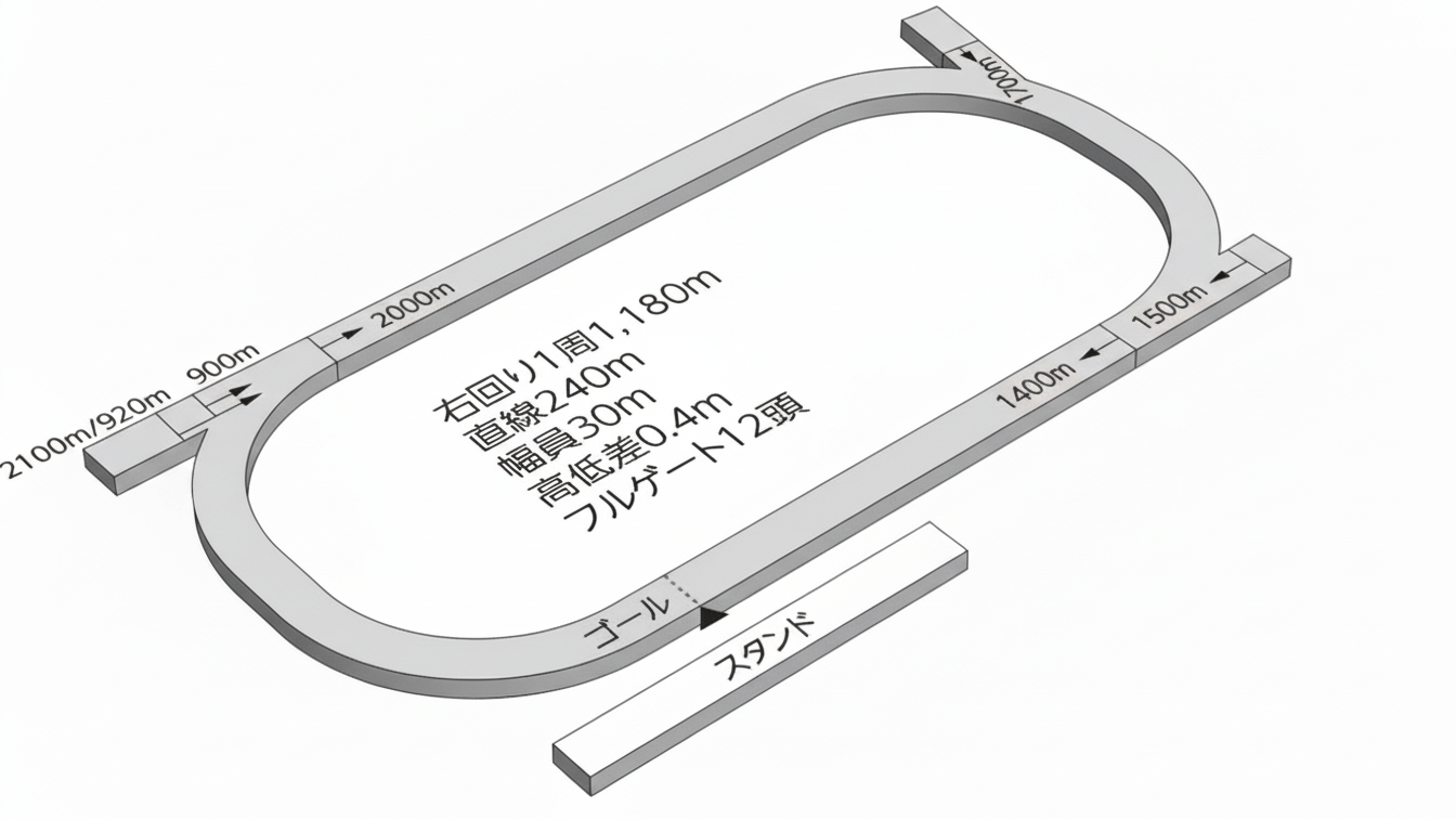 名古屋競馬場ダートコースレイアウト