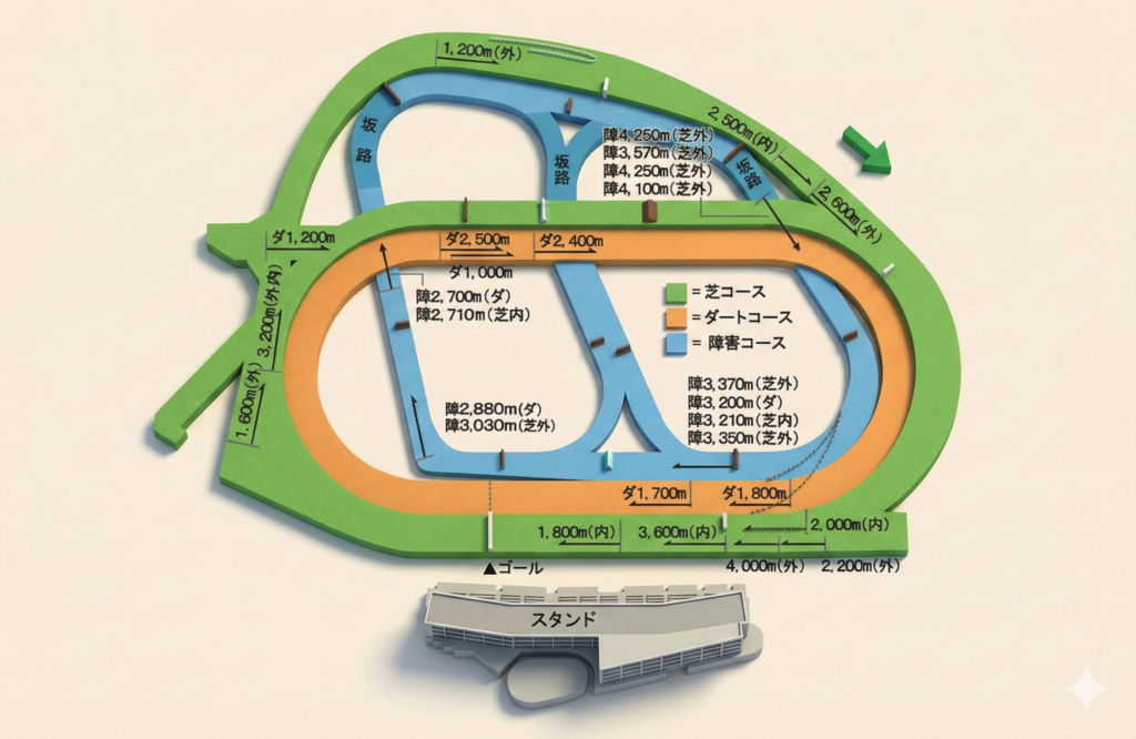 中山大障害のコースレイアウト
