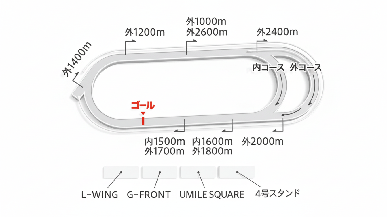 大井競馬場のコースレイアウト