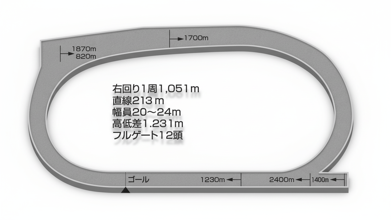 園田競馬場ダートコースレイアウト