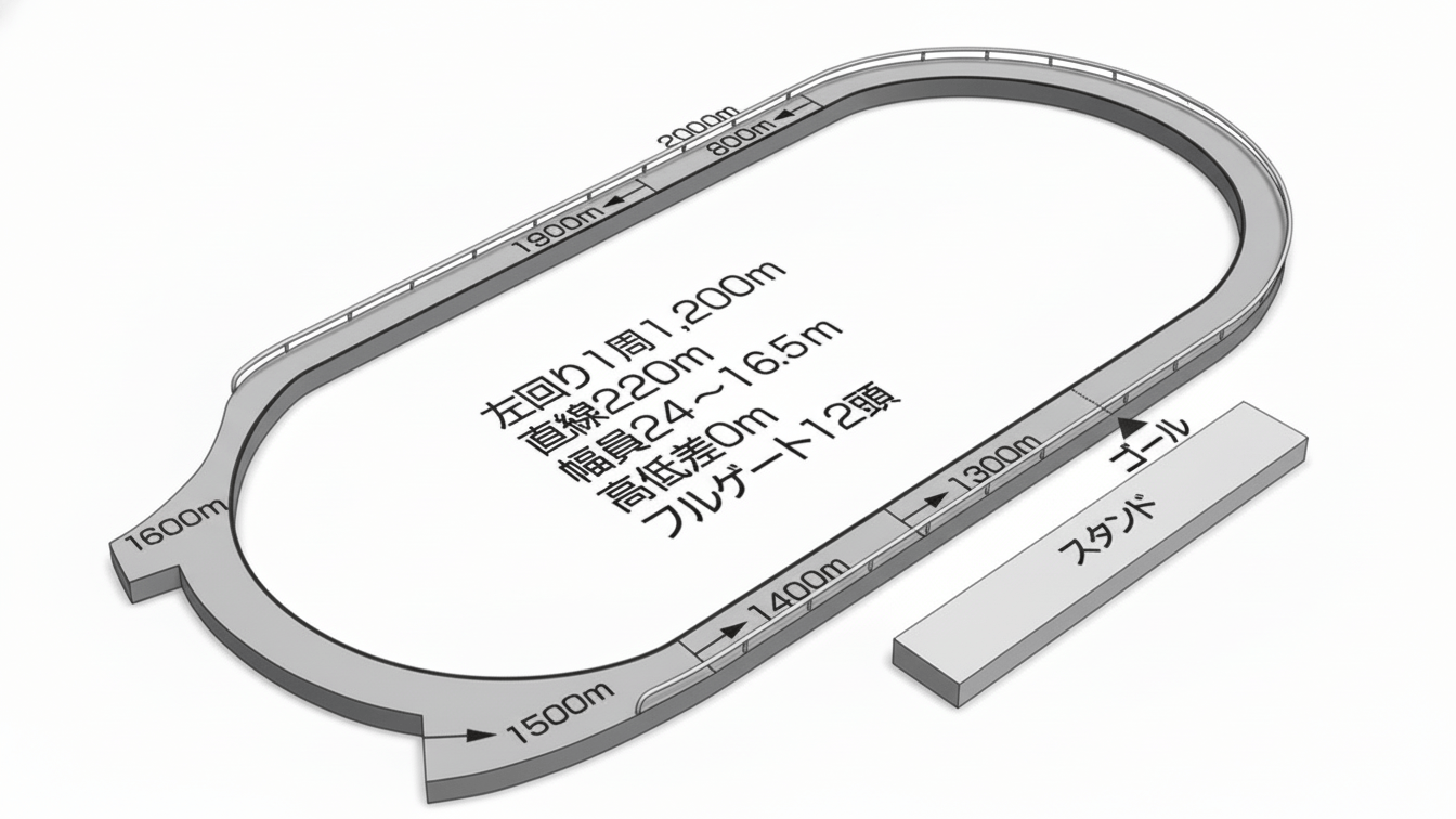 浦和競馬場ダートコースレイアウト