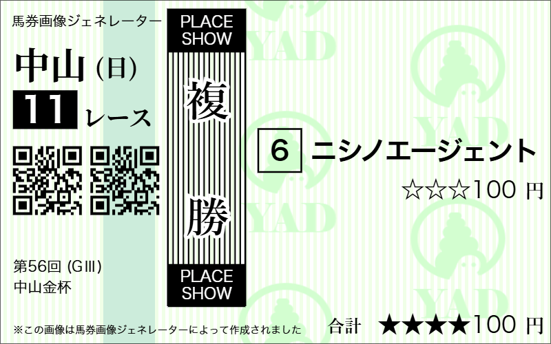 競馬ナビ中山金杯複勝予想3