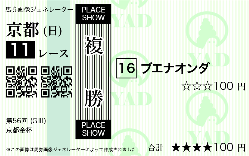 競馬ナビ京都金杯複勝予想1