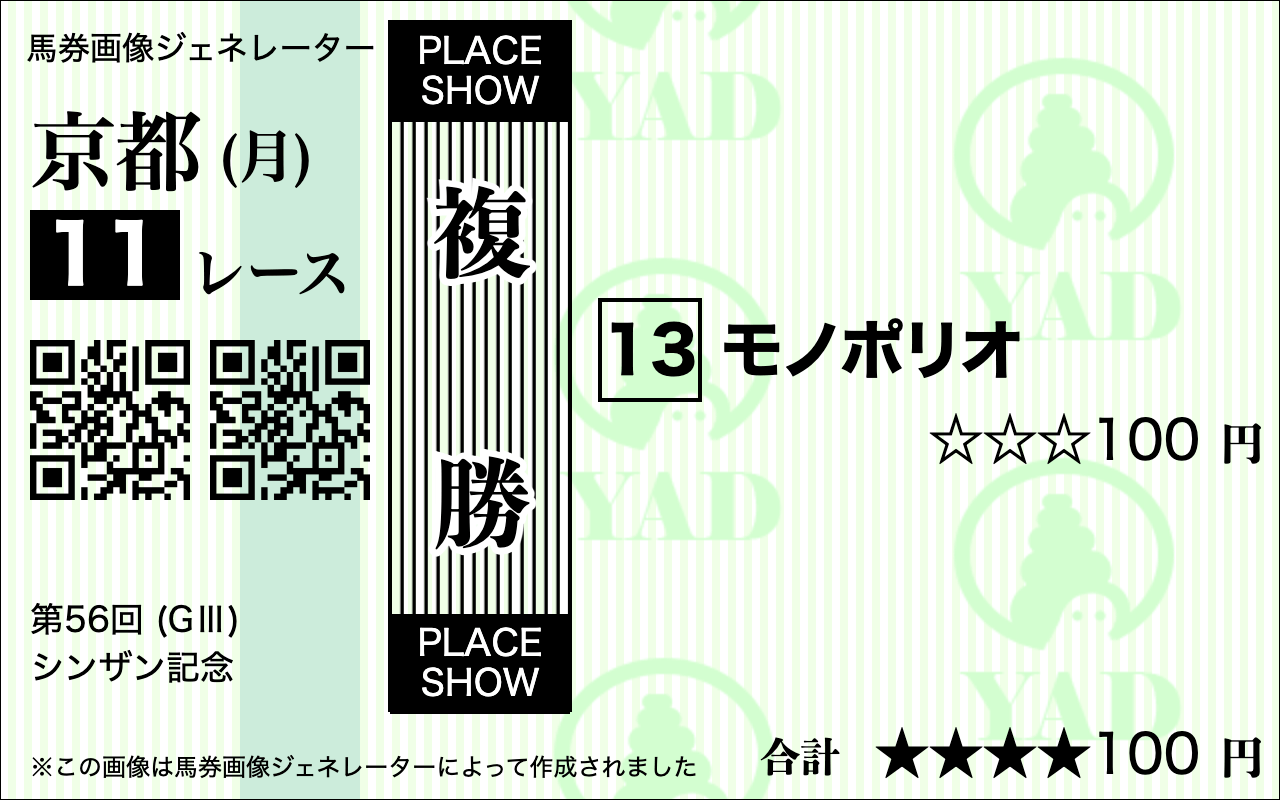 競馬ナビシンザン記念複勝予想2