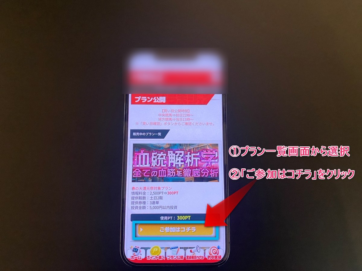 うまジェネ有料予想購入画面2