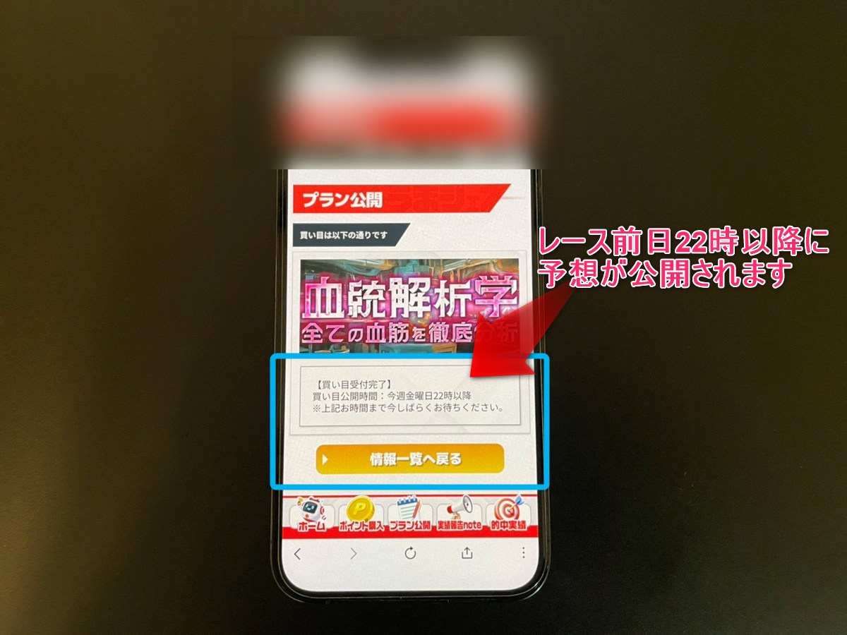 うまジェネ有料予想購入画面5