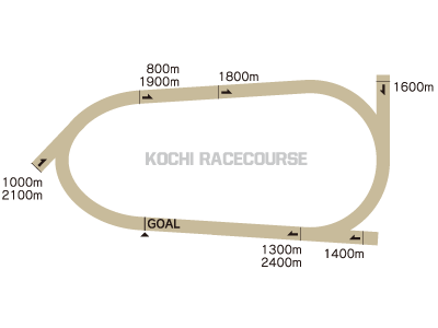 高知競馬場のコースレイアウト
