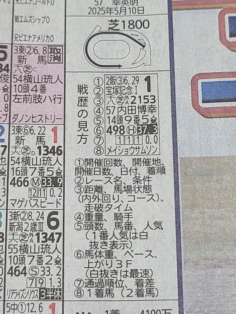 スポーツ報知馬柱見方