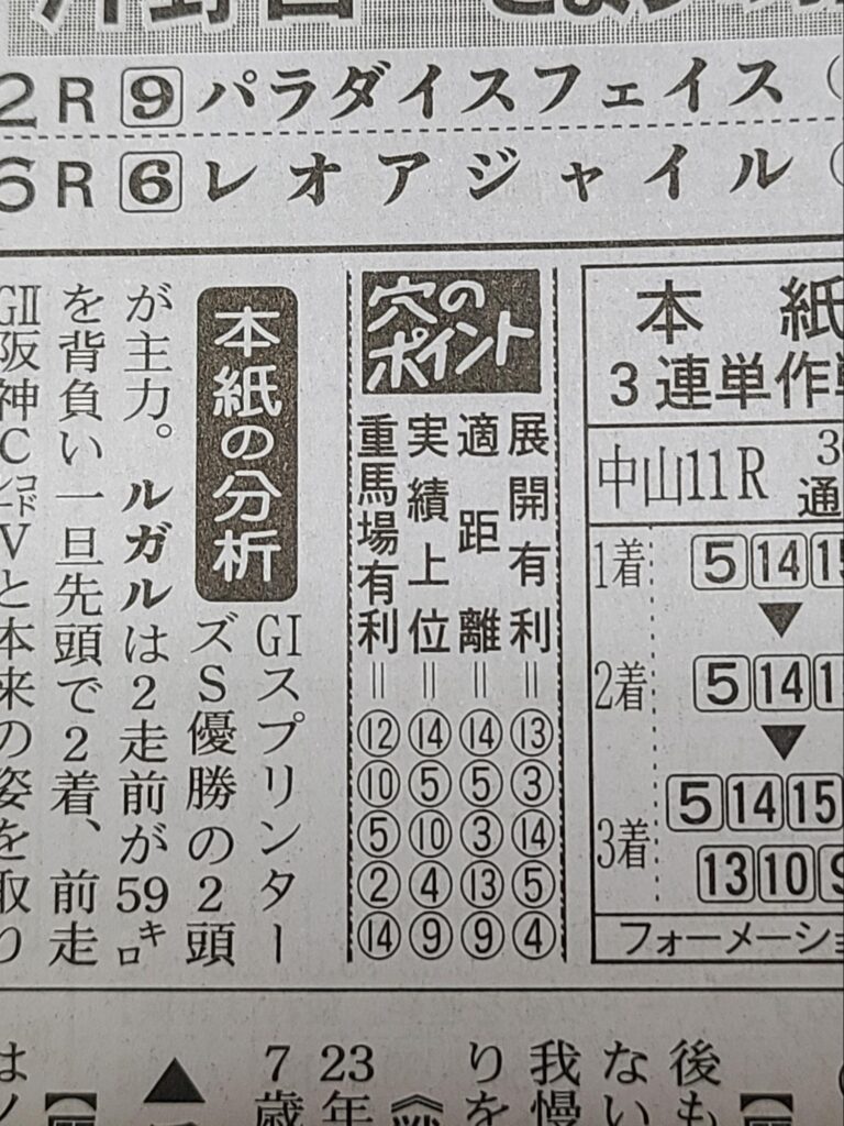 勝馬の穴のポイント