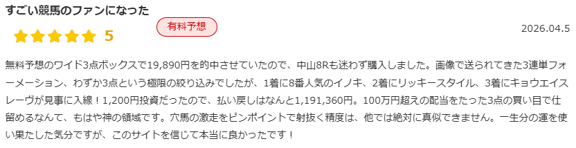 超すごい競馬高評価の口コミ