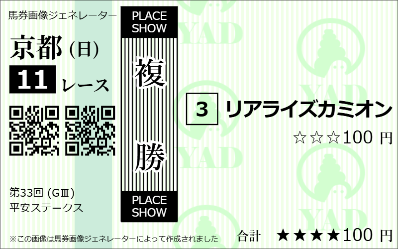 平安ステークスのAI予想複勝1