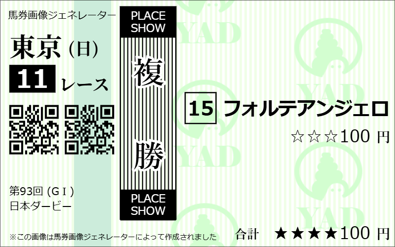 日本ダービー2026AI予想複勝1