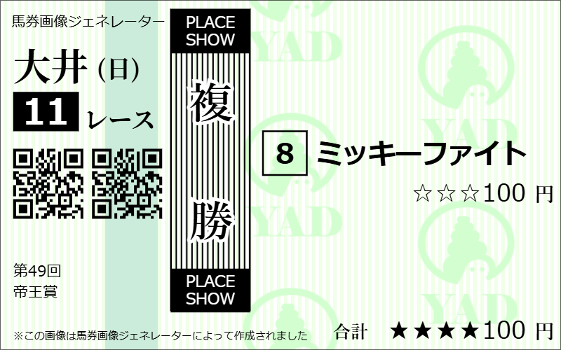 帝王賞2026AI予想複勝3