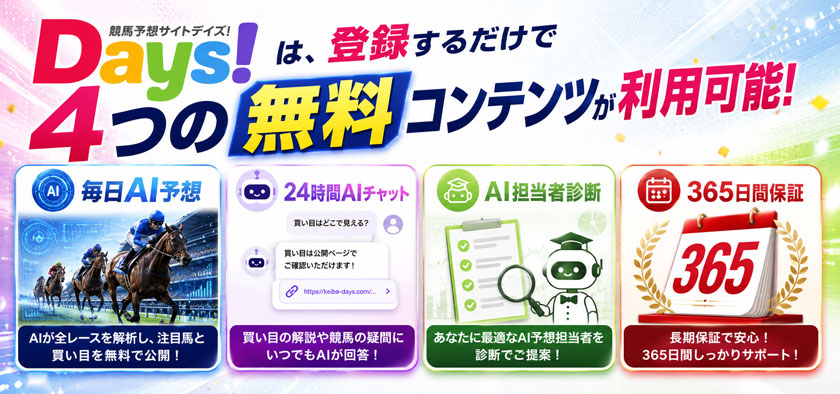 DAYSの4つの無料コンテンツ解説画像